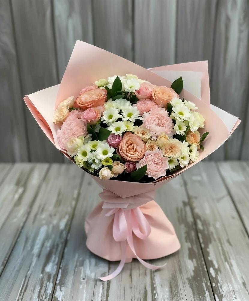 Букет цветов из: Гвоздики, Розы и Хризантемы в Москаленках