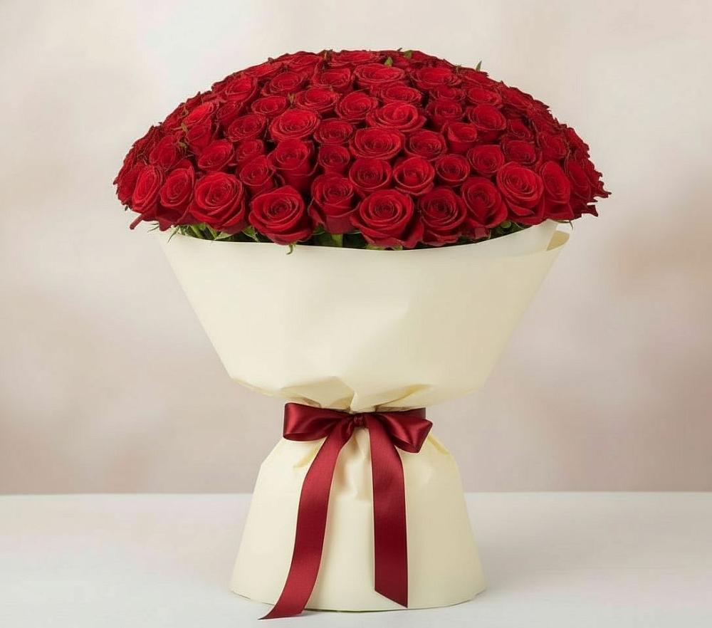 Букет 101 Красная роза Милано в Москаленках