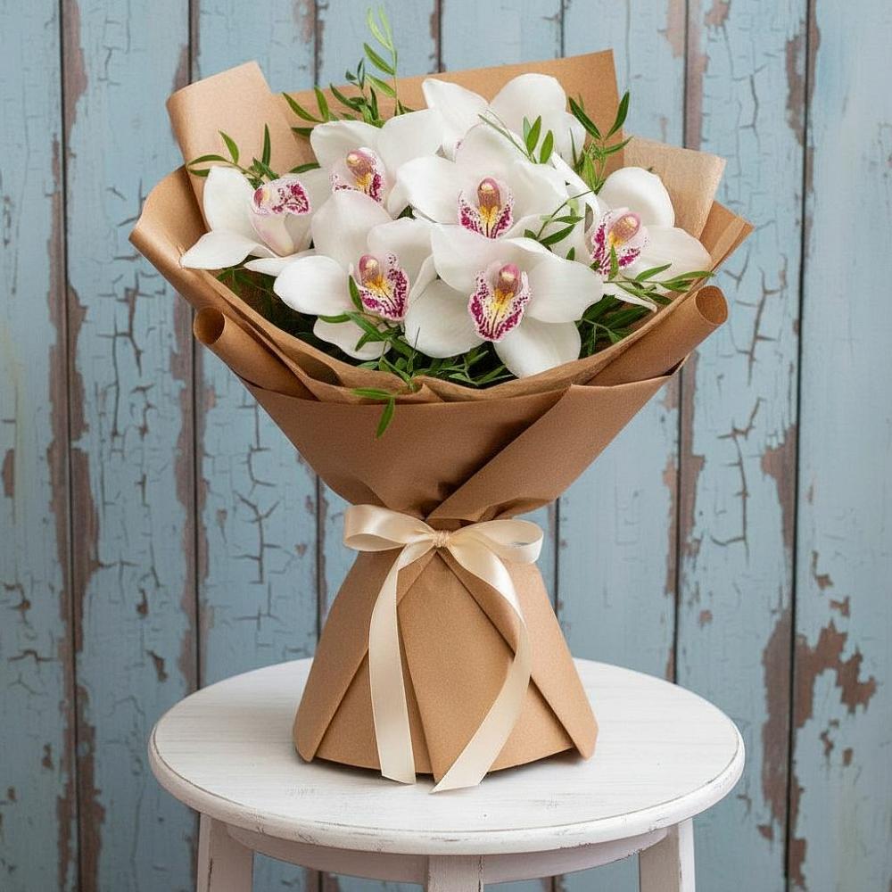 Букет цветов из: Орхидеи и Розы в Москаленках