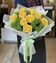 Букет цветов из:  Хризантемы и Розы в Москаленках