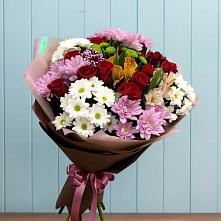 Букет цветов из:  Розы, Хризантемы и Альстромерии в Москаленках