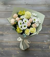 Букет цветов из:  Альстромерии, Розы и Хризантемы в Москаленках