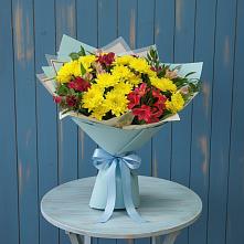 Букет цветов из:  Альстромерии и Хризантемы в Москаленках