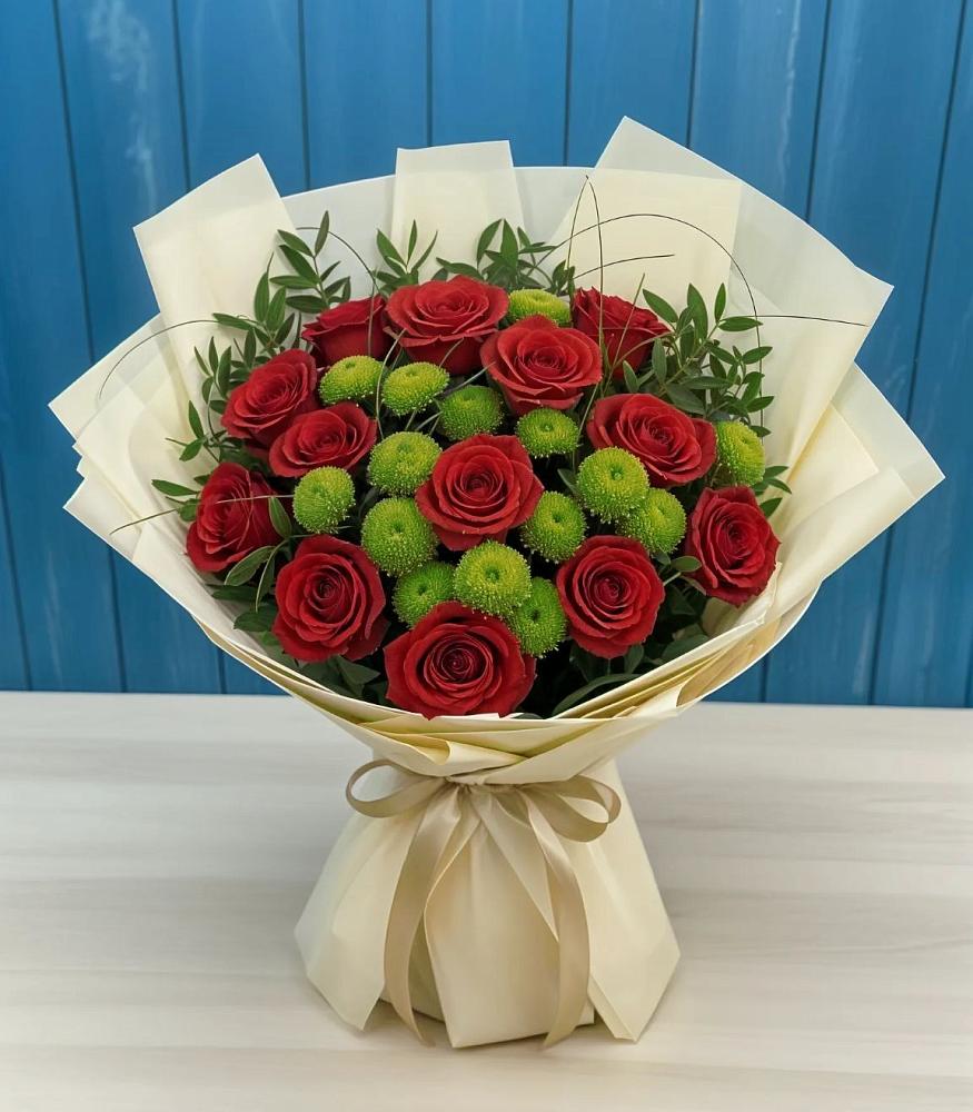 Букет цветов из: Розы и Хризантемы в Москаленках